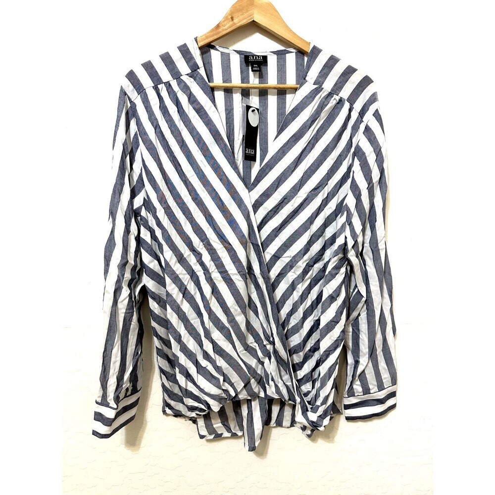 Ana Womans Striped Top Size 2X Nautical Career Quiet Luxury Capsule Work‎ Beachy